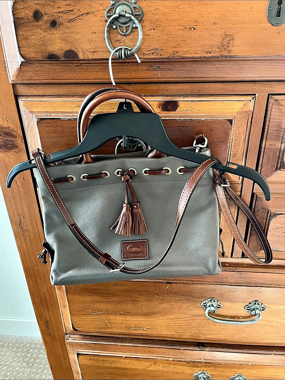 Dooney & Bourke Pebble Grain Drawstring For Show 
Bag With Snap Closure Brown EU